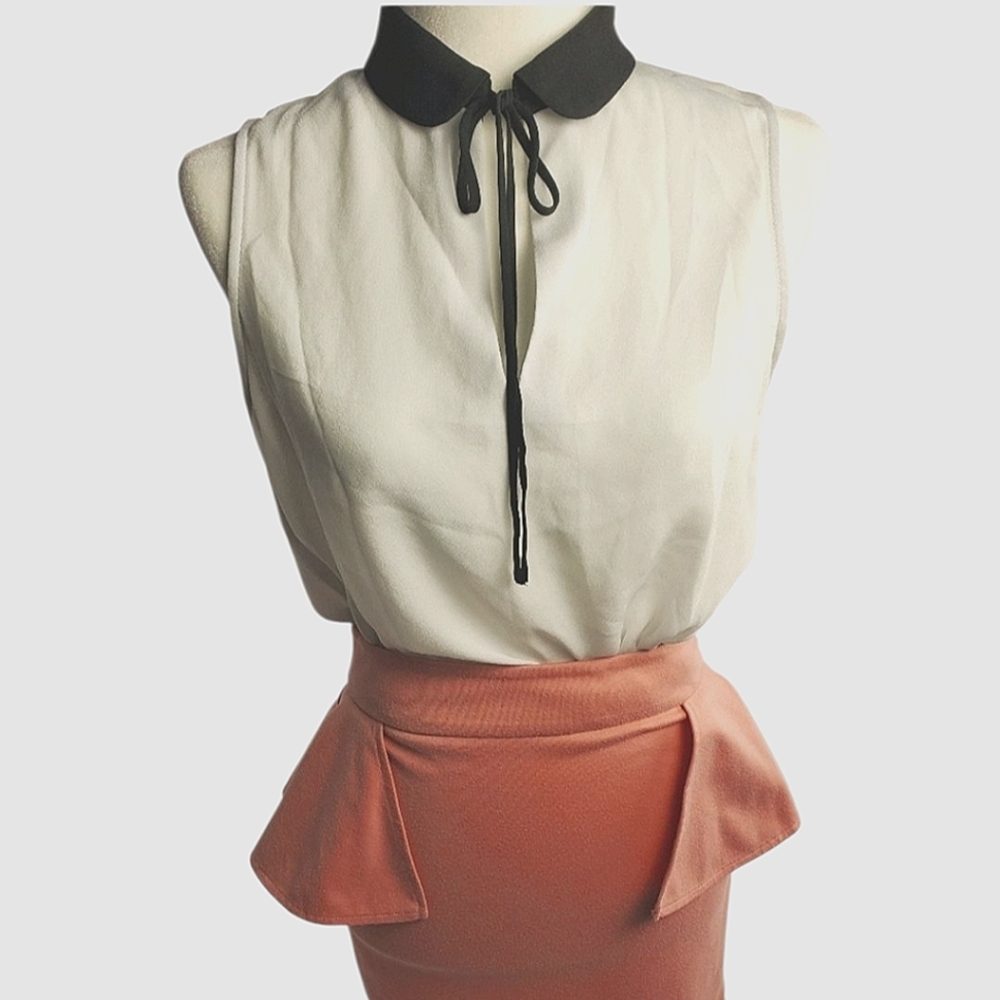 Charlotte Russe Skirt w/ Free Forever 21 B&W Blouse